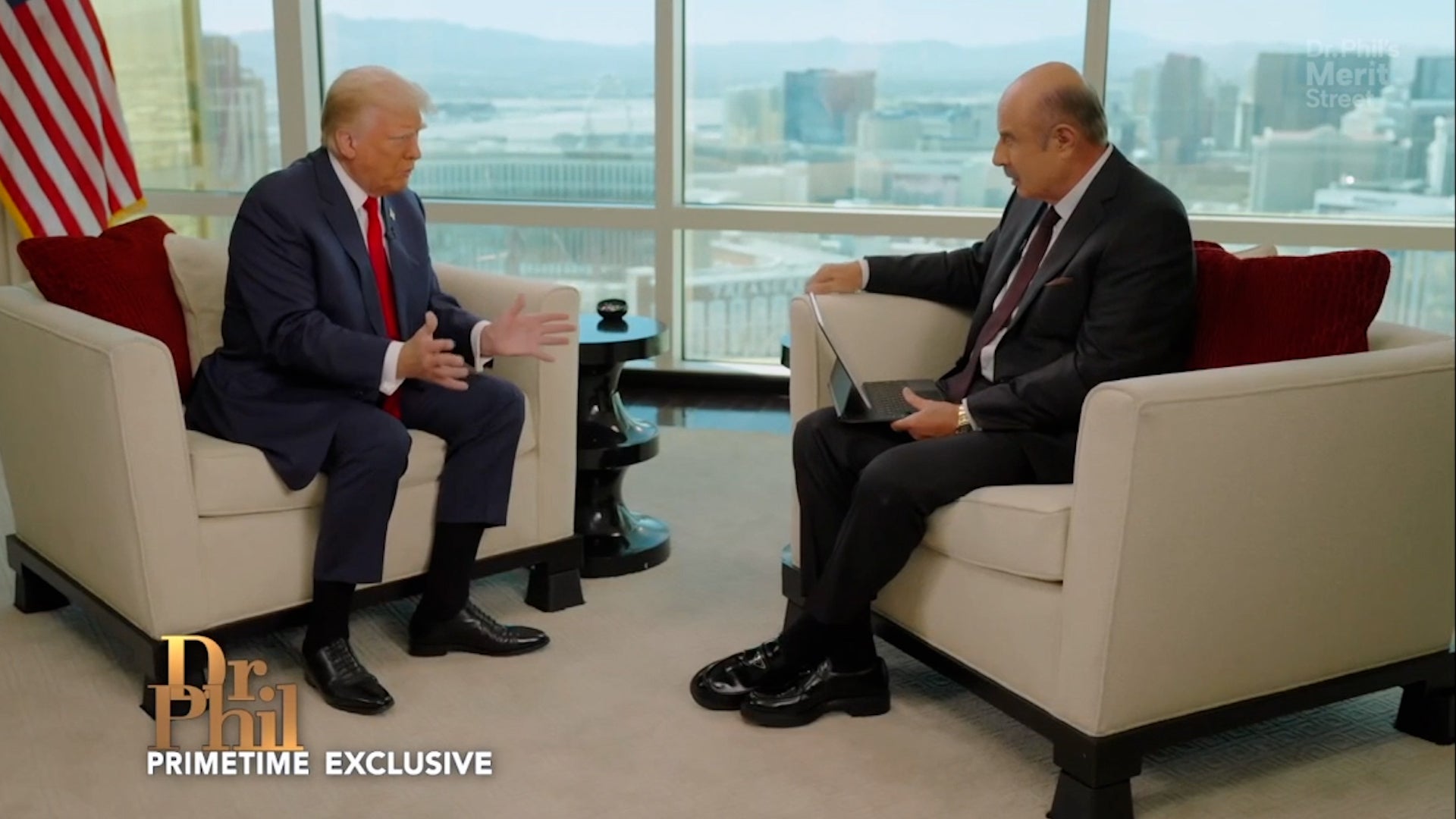 Trump attempted to clarify his previous remarks about wanting to be a ‘dictator for one day’ during the prime-time interview, broadcast on Tuesday with Dr Phil