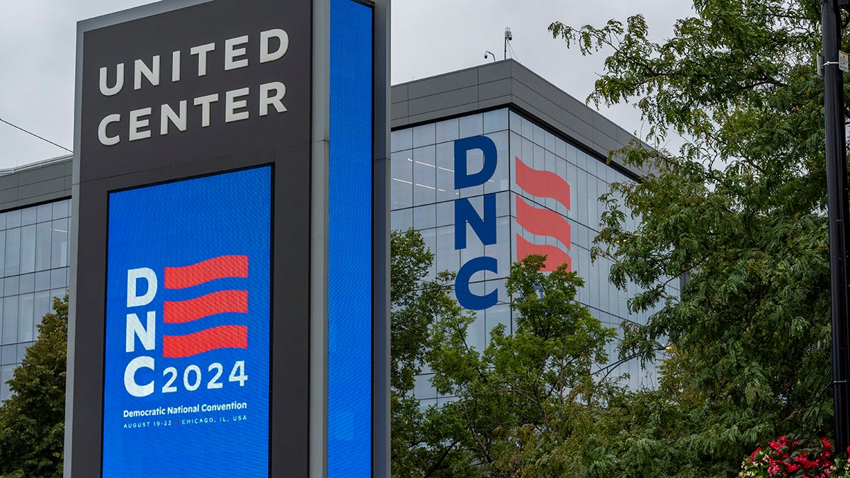 Democratic National Convention signage in Chicago