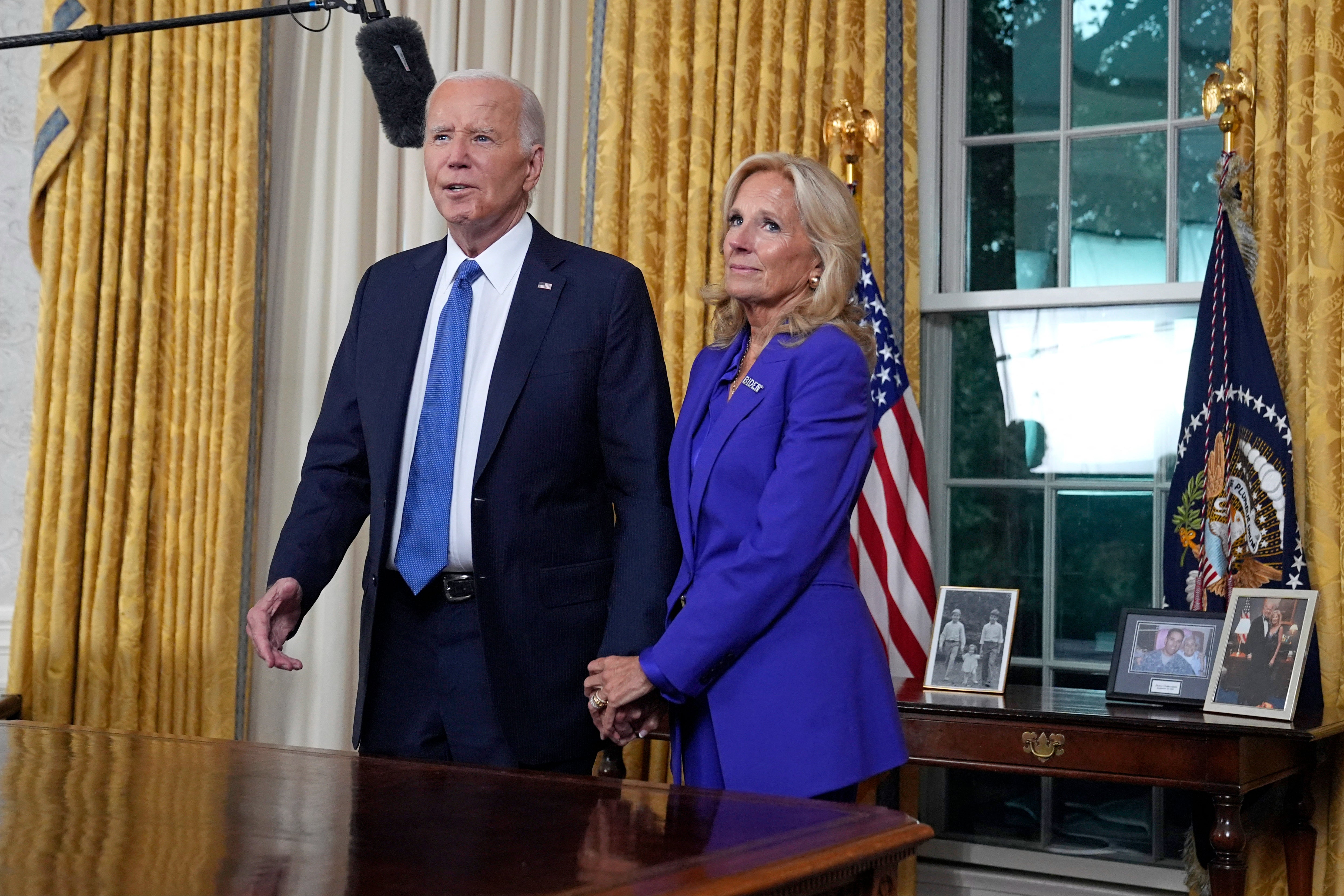 President Joe Biden stands next to First Lady Jill Biden will speak on Monday