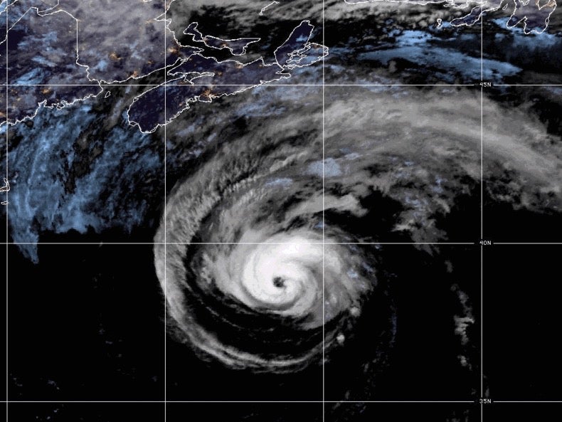 Satellite image of Hurricane Ernesto, taken on 19 August