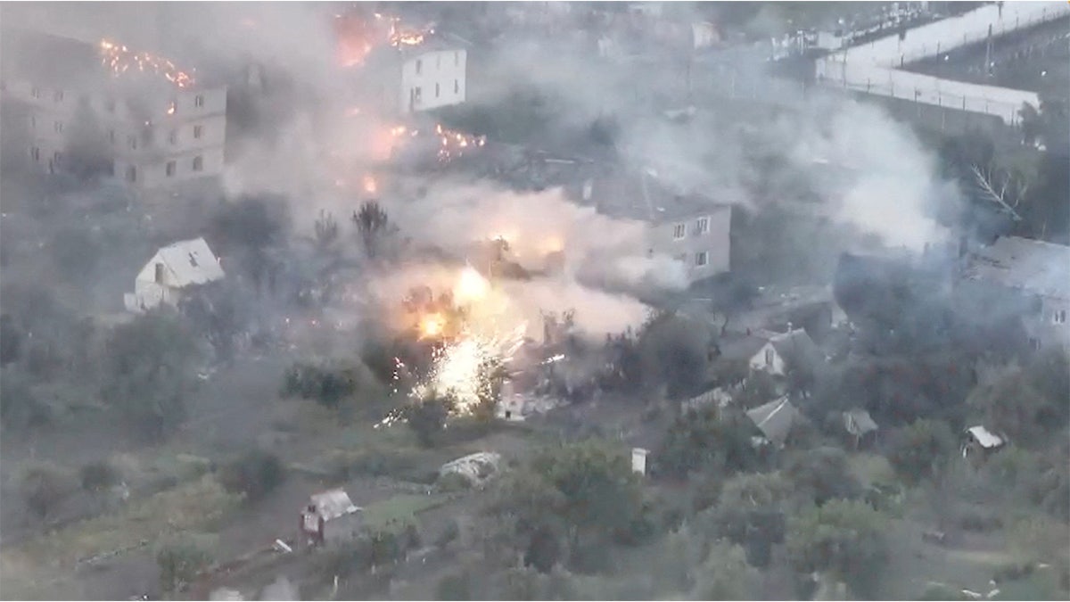 Ukrainian forces fight during military operations in Kursk region in Malaya Loknya, Kursk Region, Russia in this screen grab obtained from a handout video released on Aug. 20, 2024.