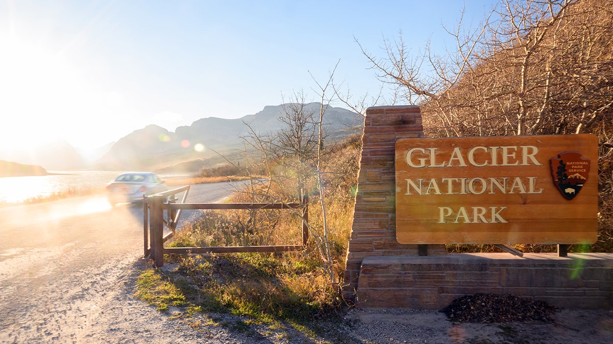 Glacier National Park entrance sign