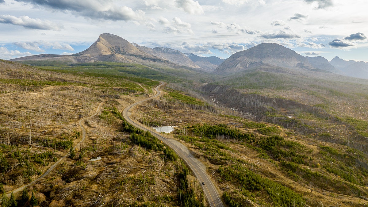 Glacier National Park aerial view