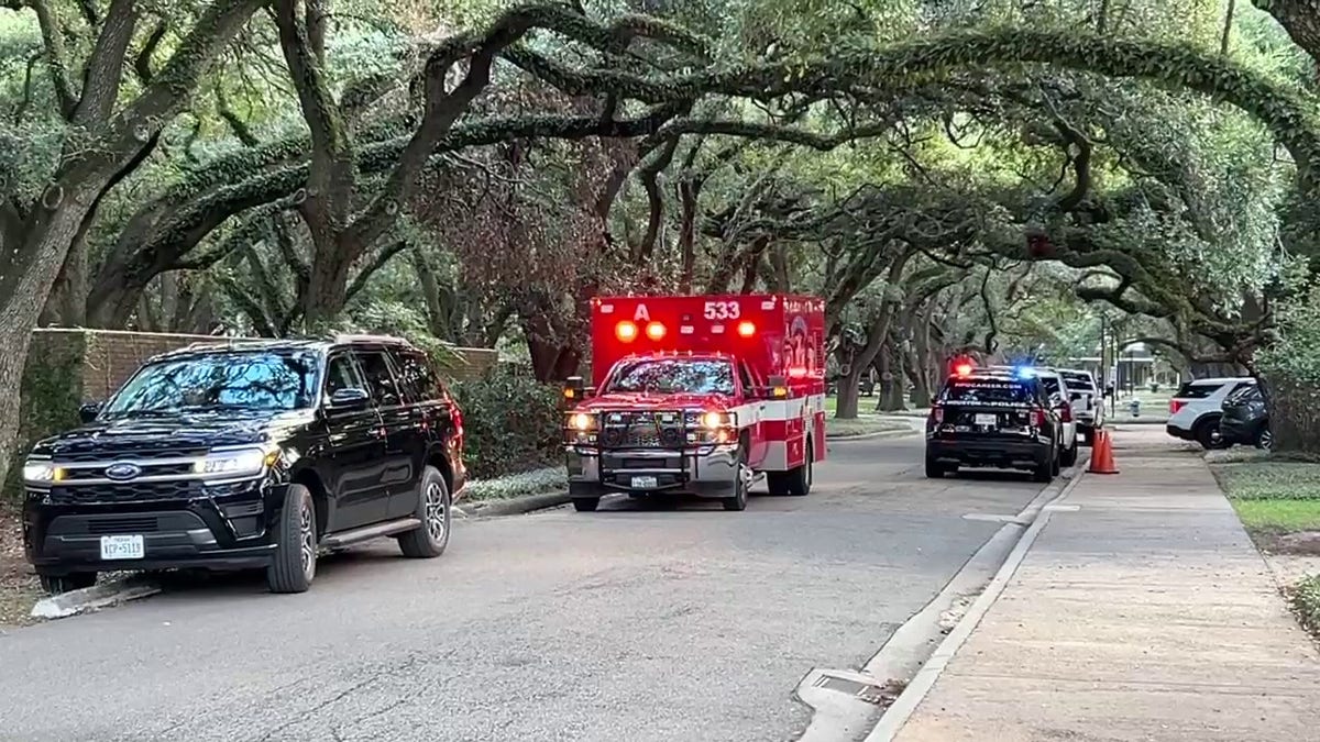 Ambulance on campus of Rice University