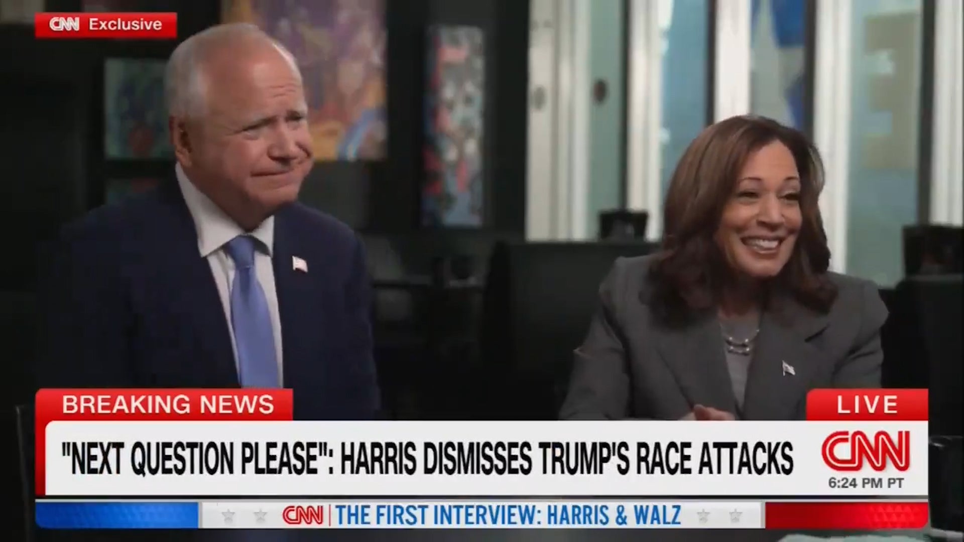 Kamala Harris and Tim Walz sit down for first interview as Democratic ticket with CNN