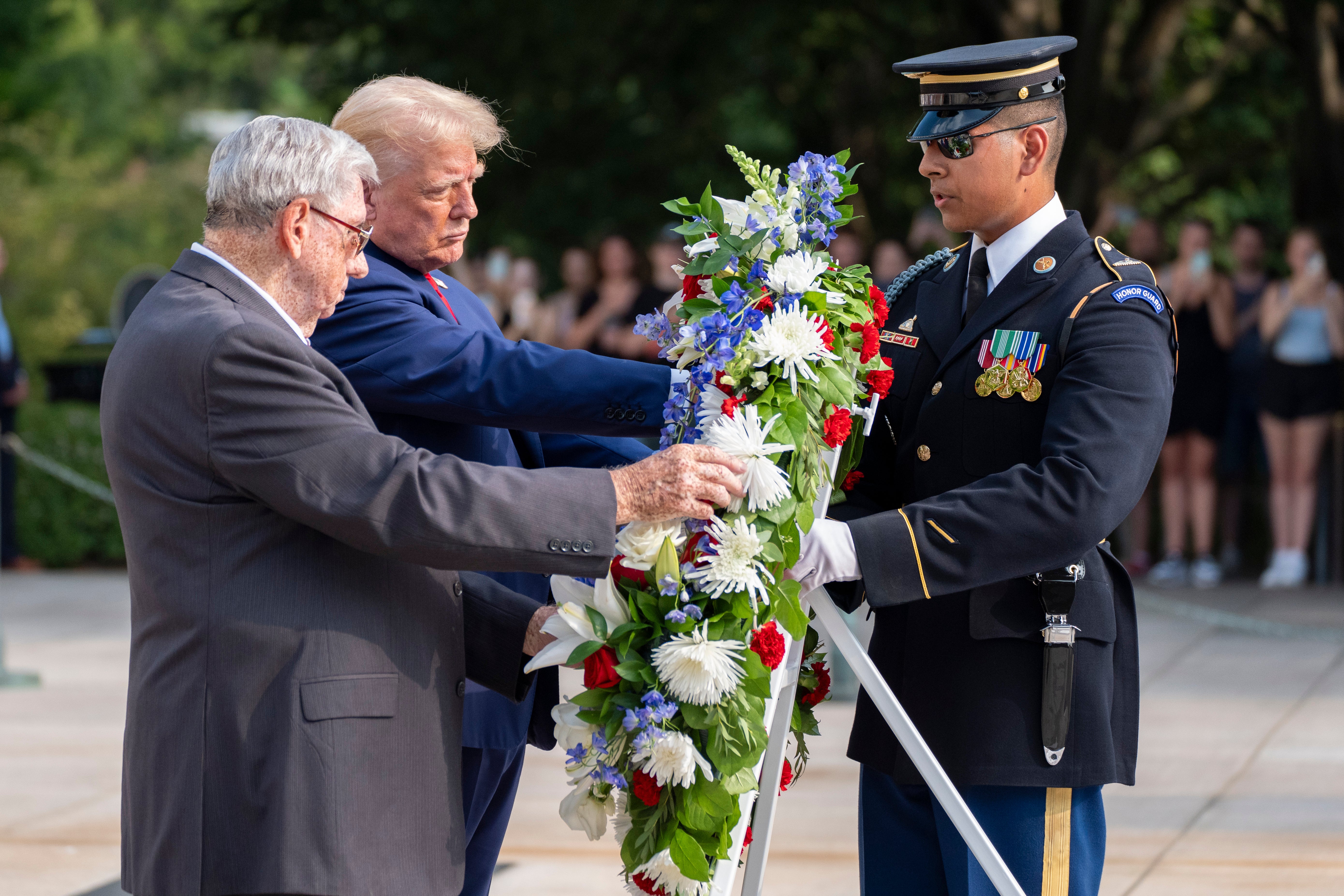 The Trump campaign paid a visit to the cemetery on Monday