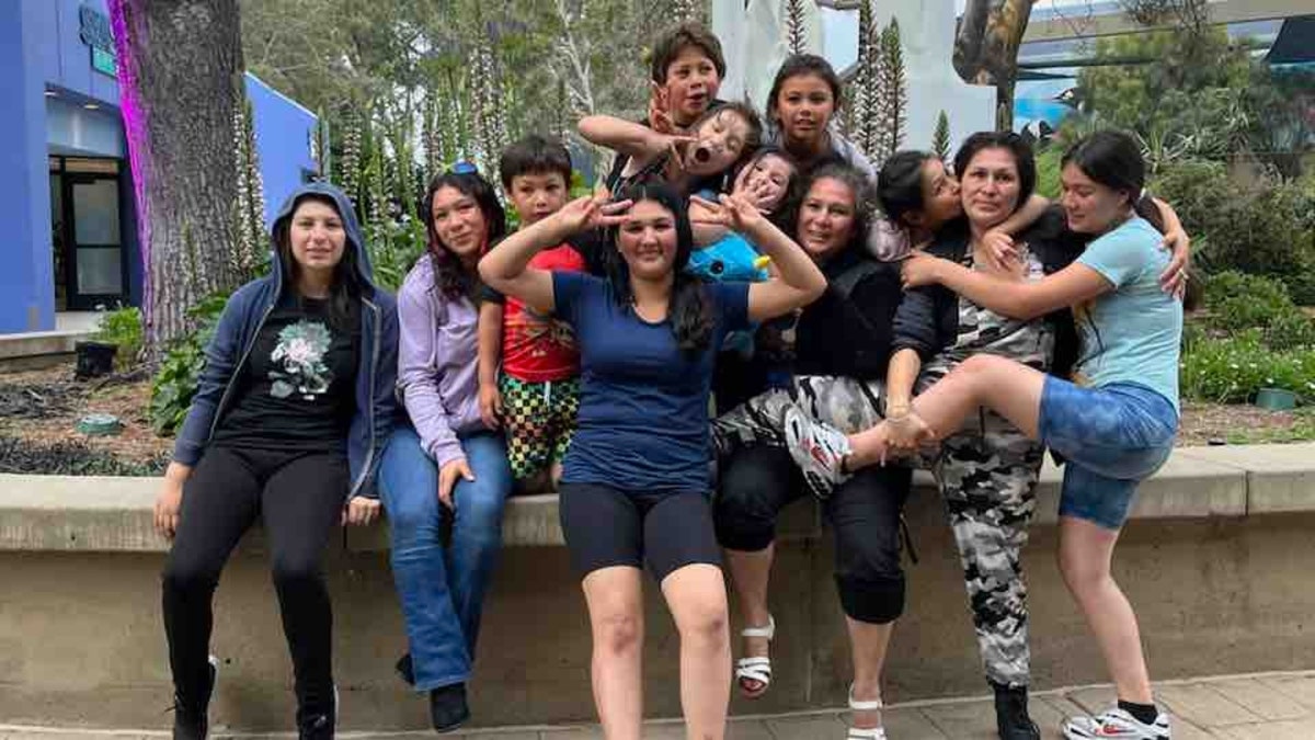 Maria Guadalupe Ramos Velasco pictured with her children