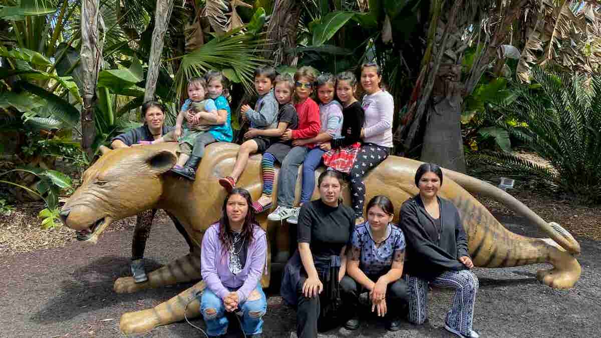 Maria Guadalupe Ramos Velasco pictured with her children