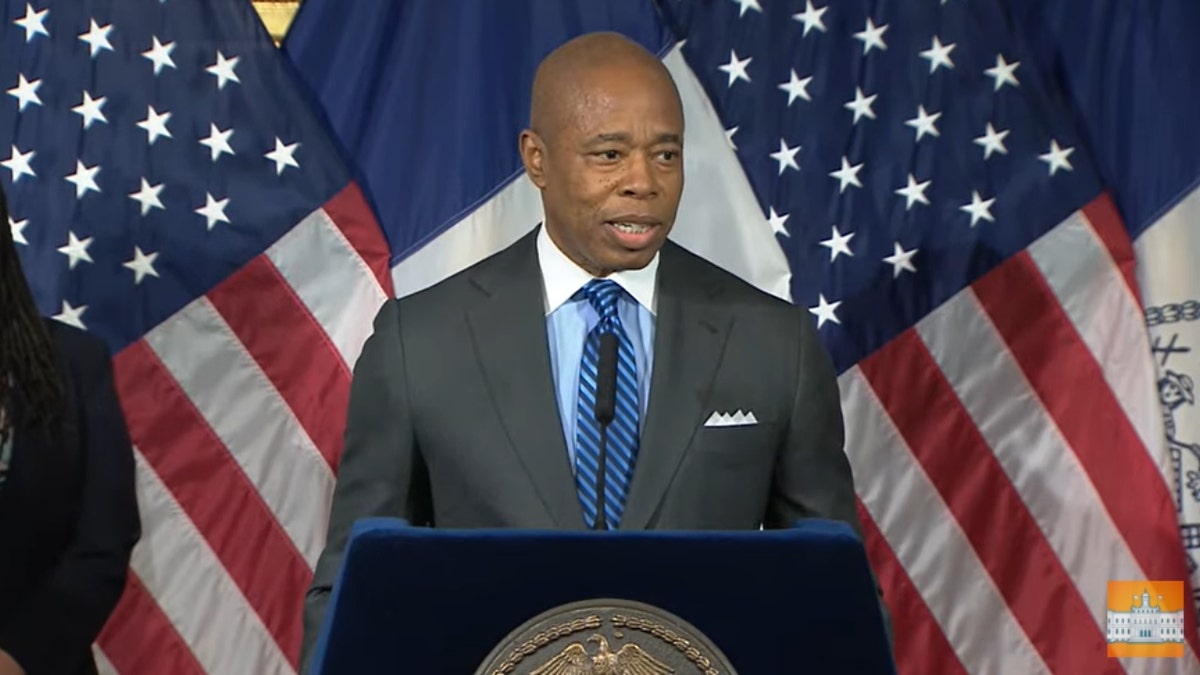 Eric Adams speaks during a Feb. 15, 2022, press conference (YouTube/ New York City)