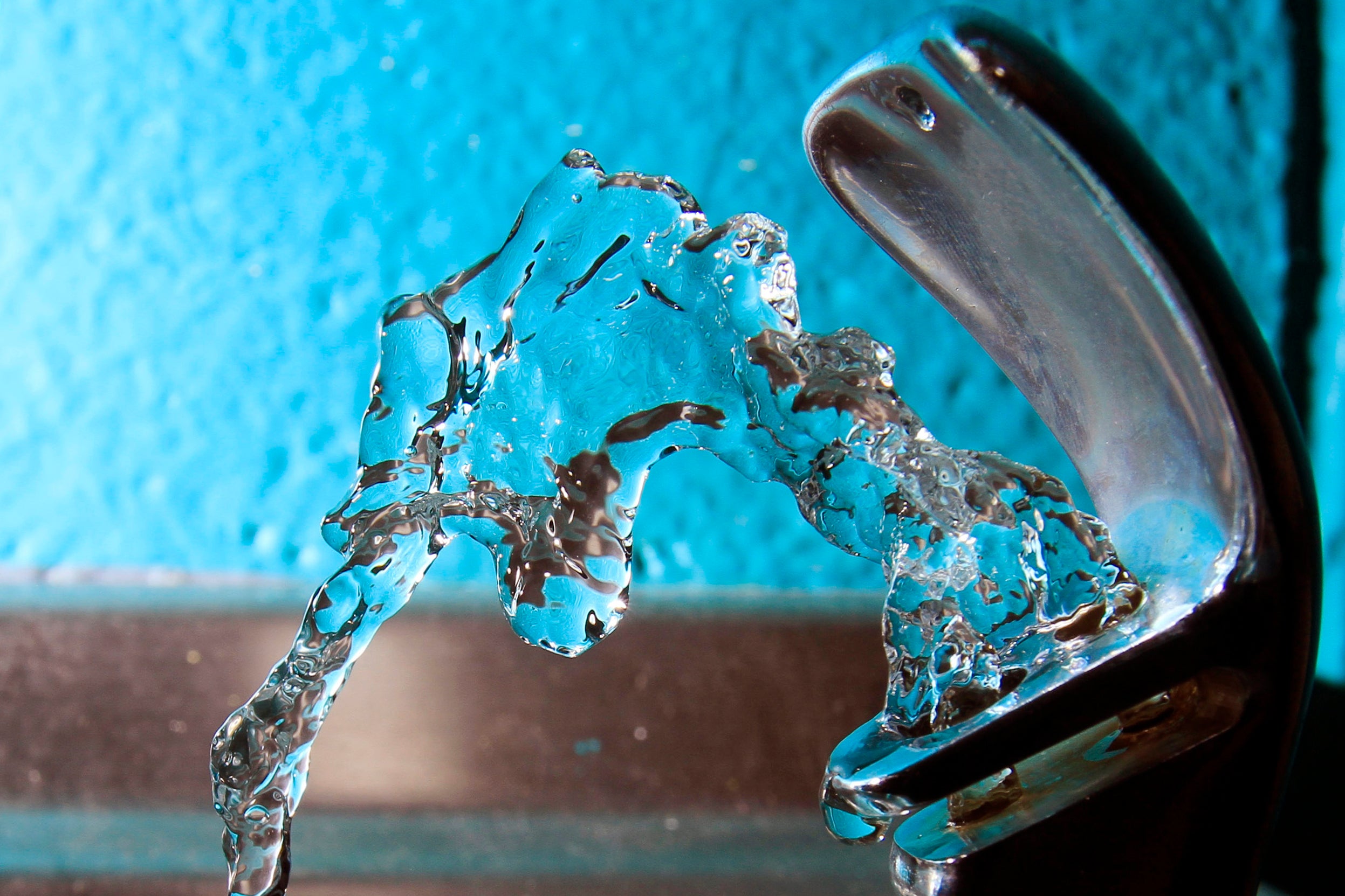 Water flows from a water fountain in Concord