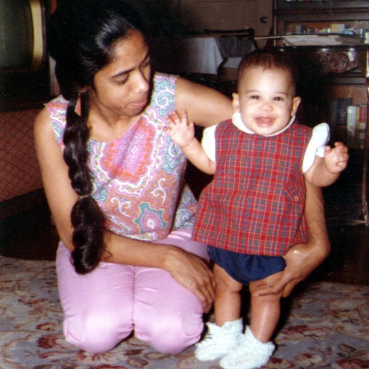 Shyamala Gopalan, pictured with the future vice president as a baby, met Donald J Harris when they were both students at UC Berkeley involved in the 1960s Civil Rights movement