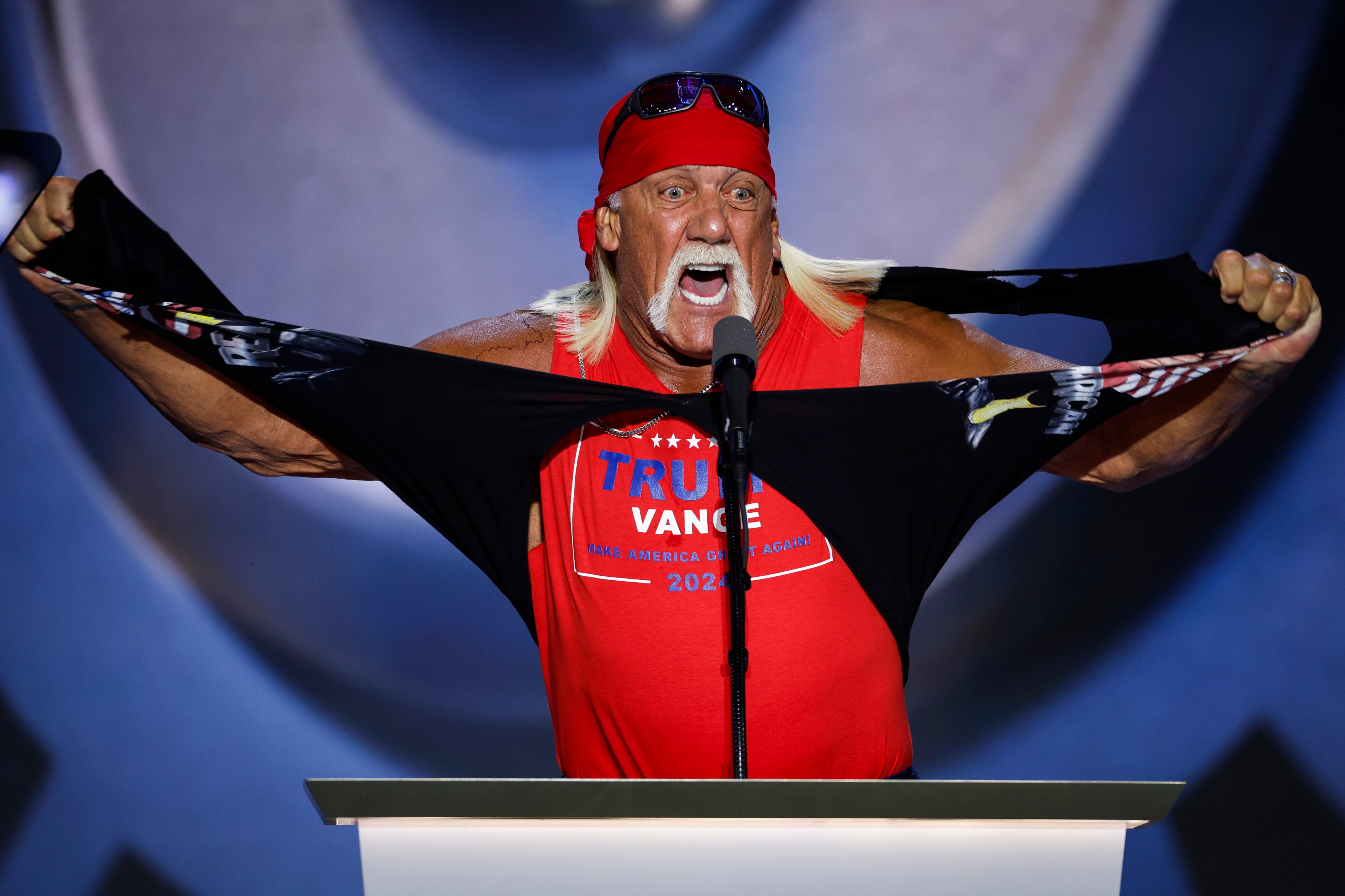 Hulk Hogan speaking at the Republican National Convention last month