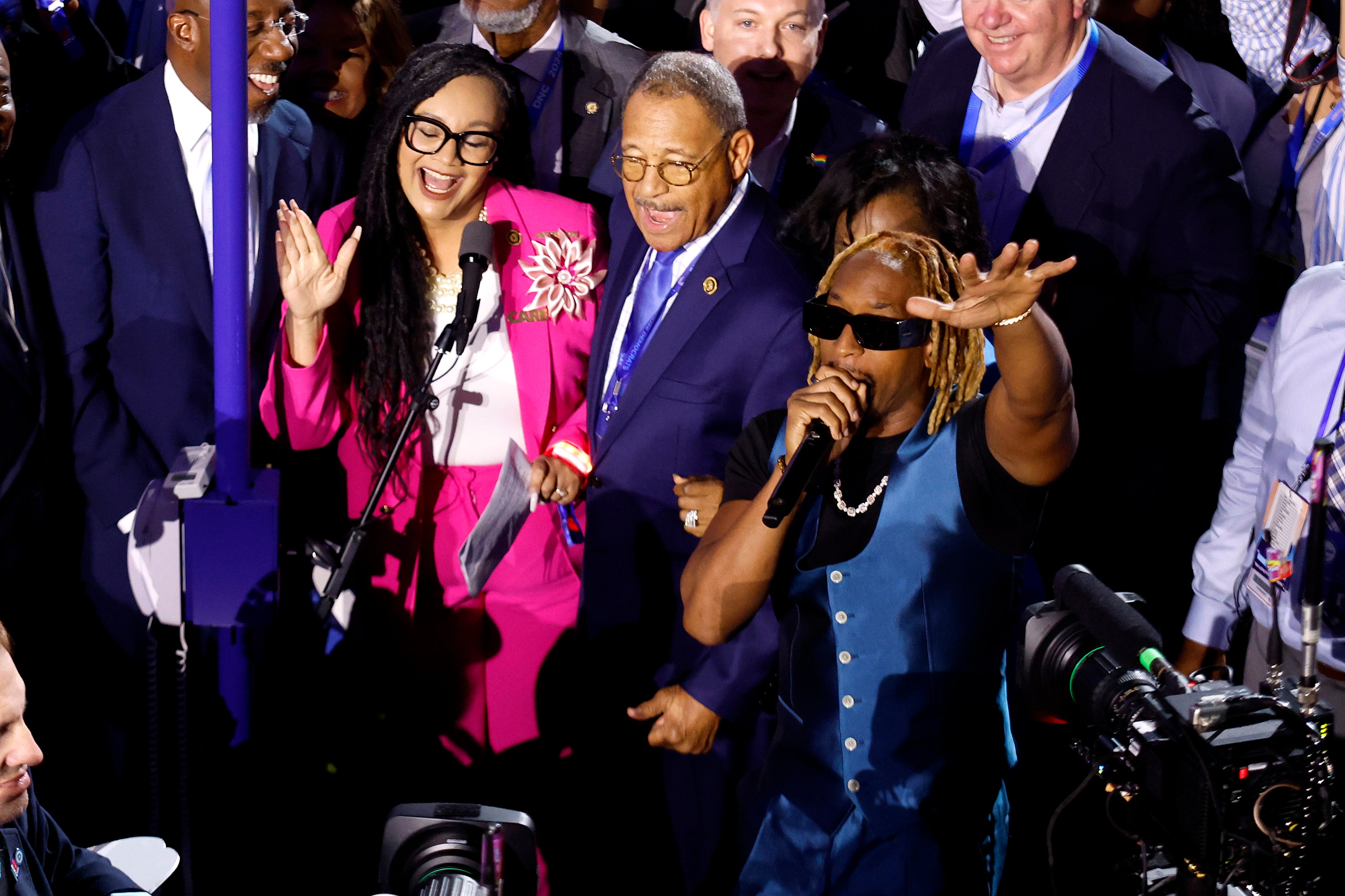 Rapper Lil Jon performs at the convention