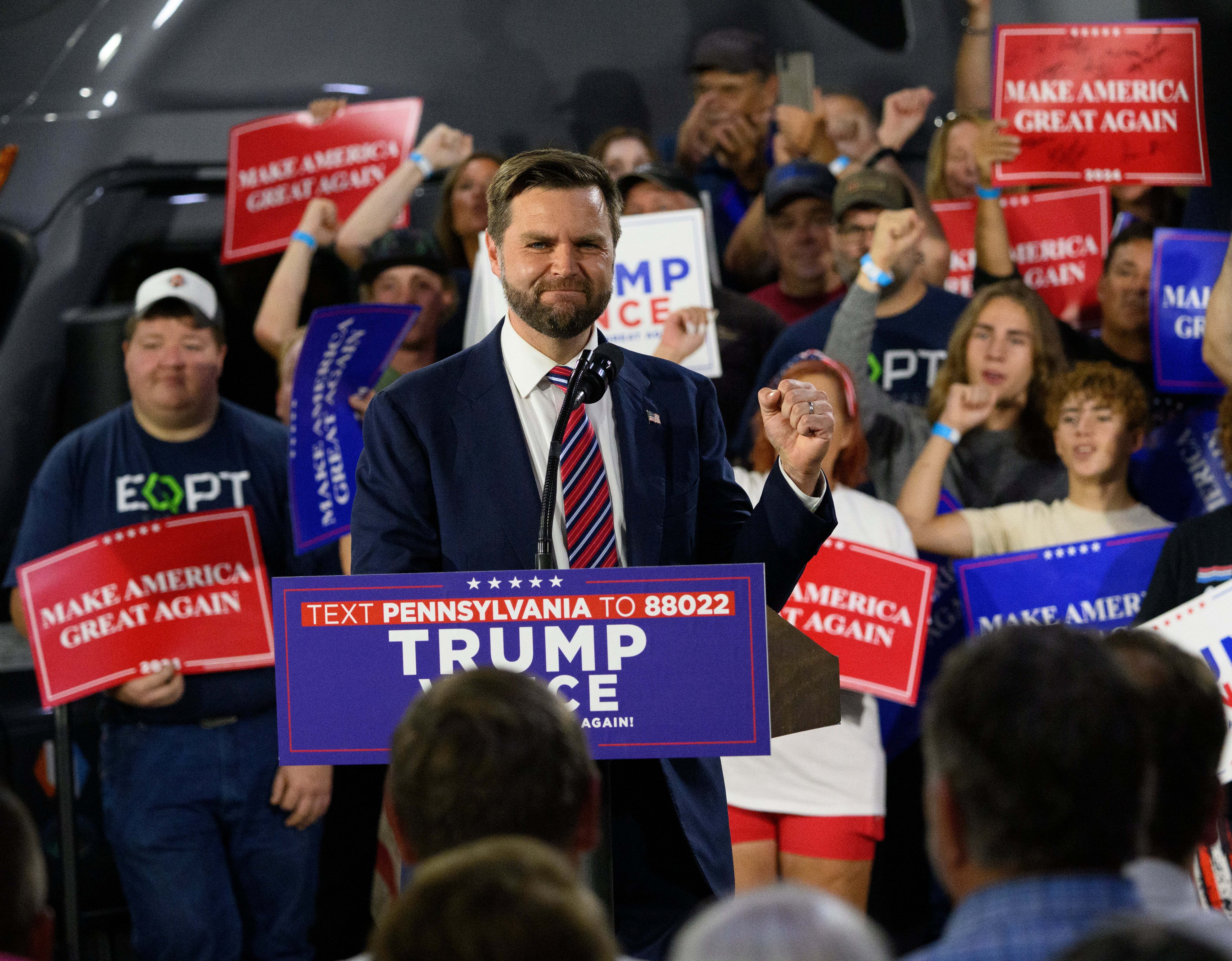 JD Vance referred to Abbey Gate as ‘Abbey Road’ during a campaign stop in Erie, Pennsylvania on Wednesday