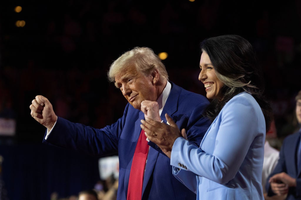 Donald Trump appeared alongside Tulsi Gabbard for a town hall event in Wisconsin on Thursday evening