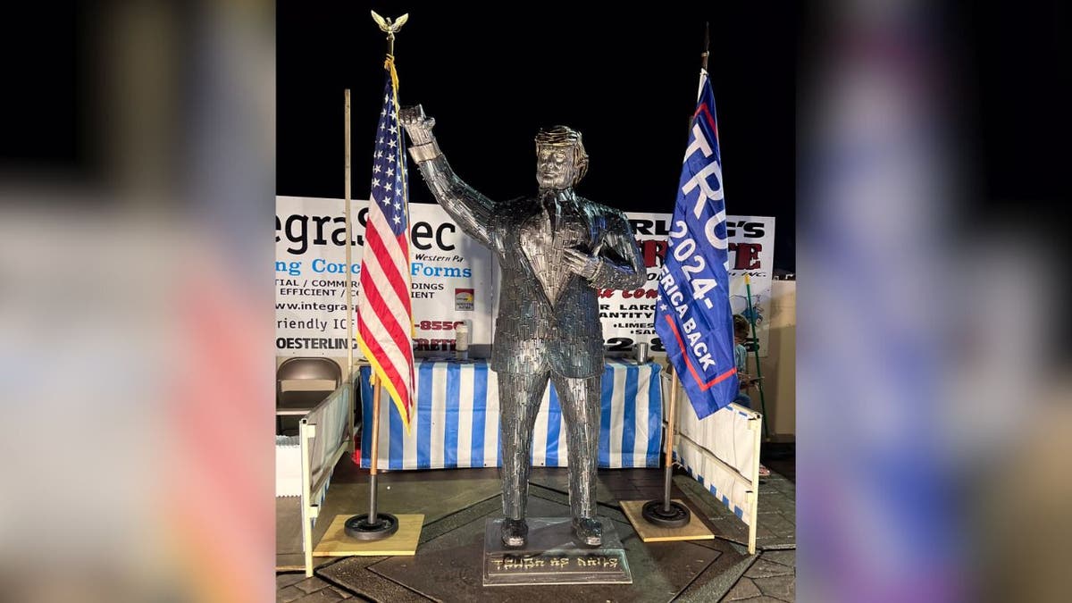 The Trump statue at the butler Farm Show