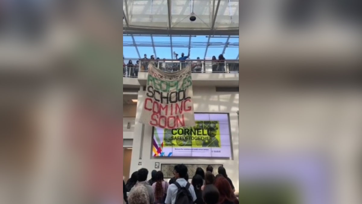 Cornell protesters' banner