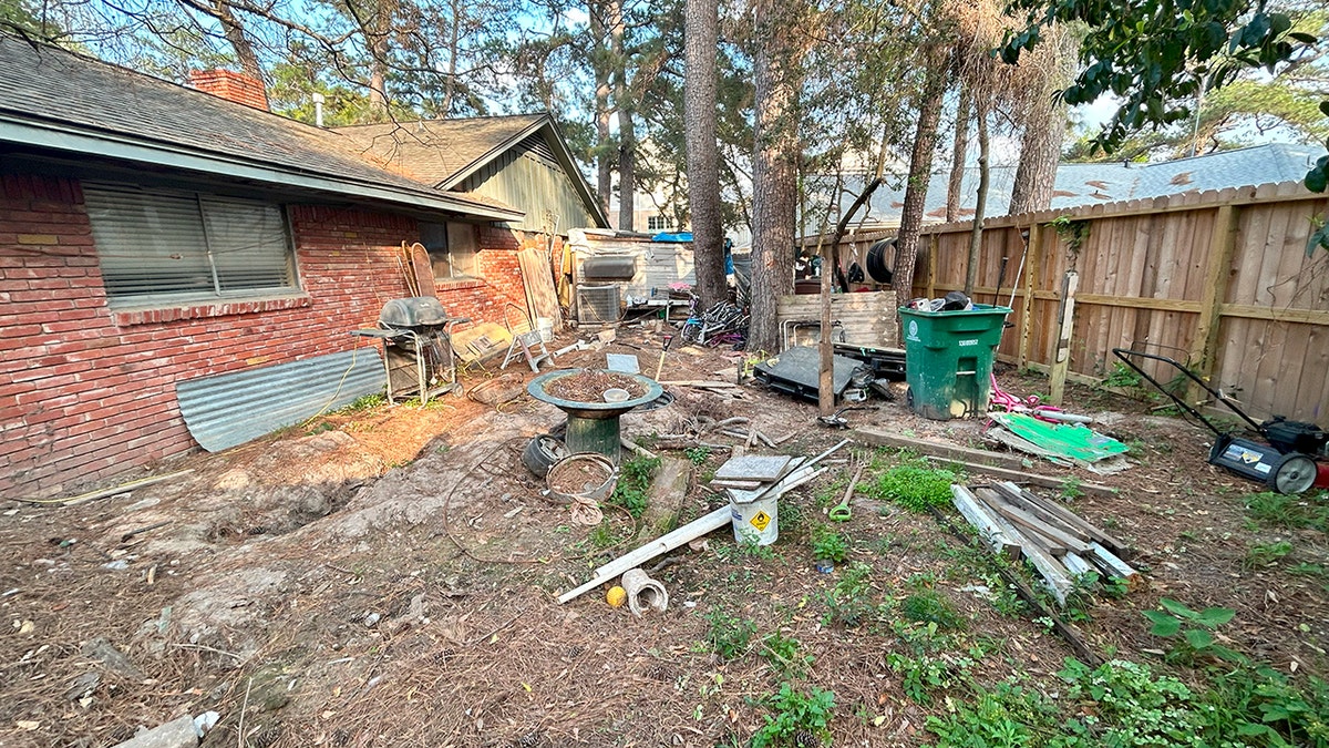 The exterior of a home in Texas taken over by squatters