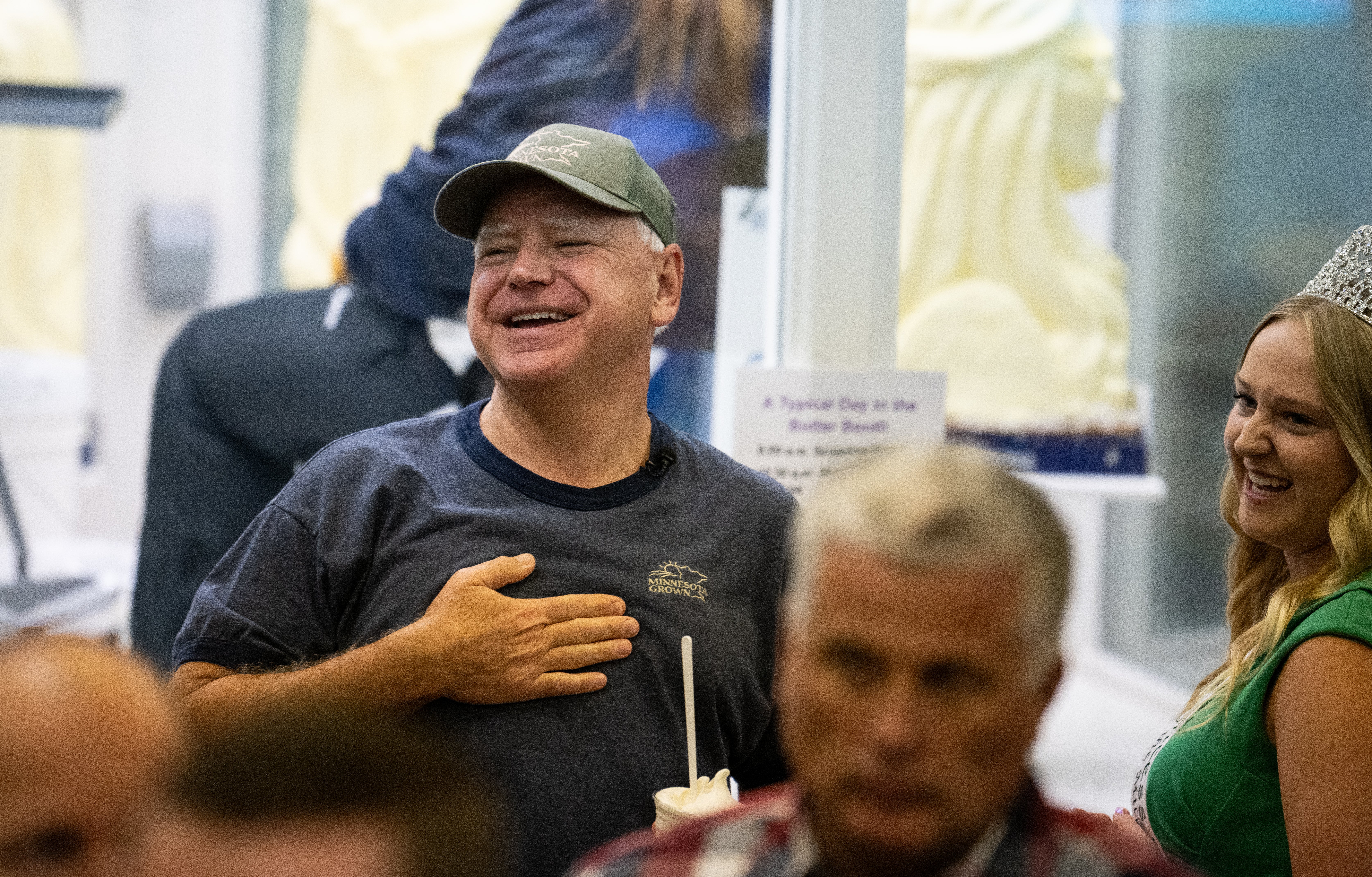 Democratic vice presidential nominee Minnesota Governor Tim Walz at the Minnesota State Fair on September 1, 2024 in Falcon Heights, Minnesota. His rift with his brother has emerged in recent days