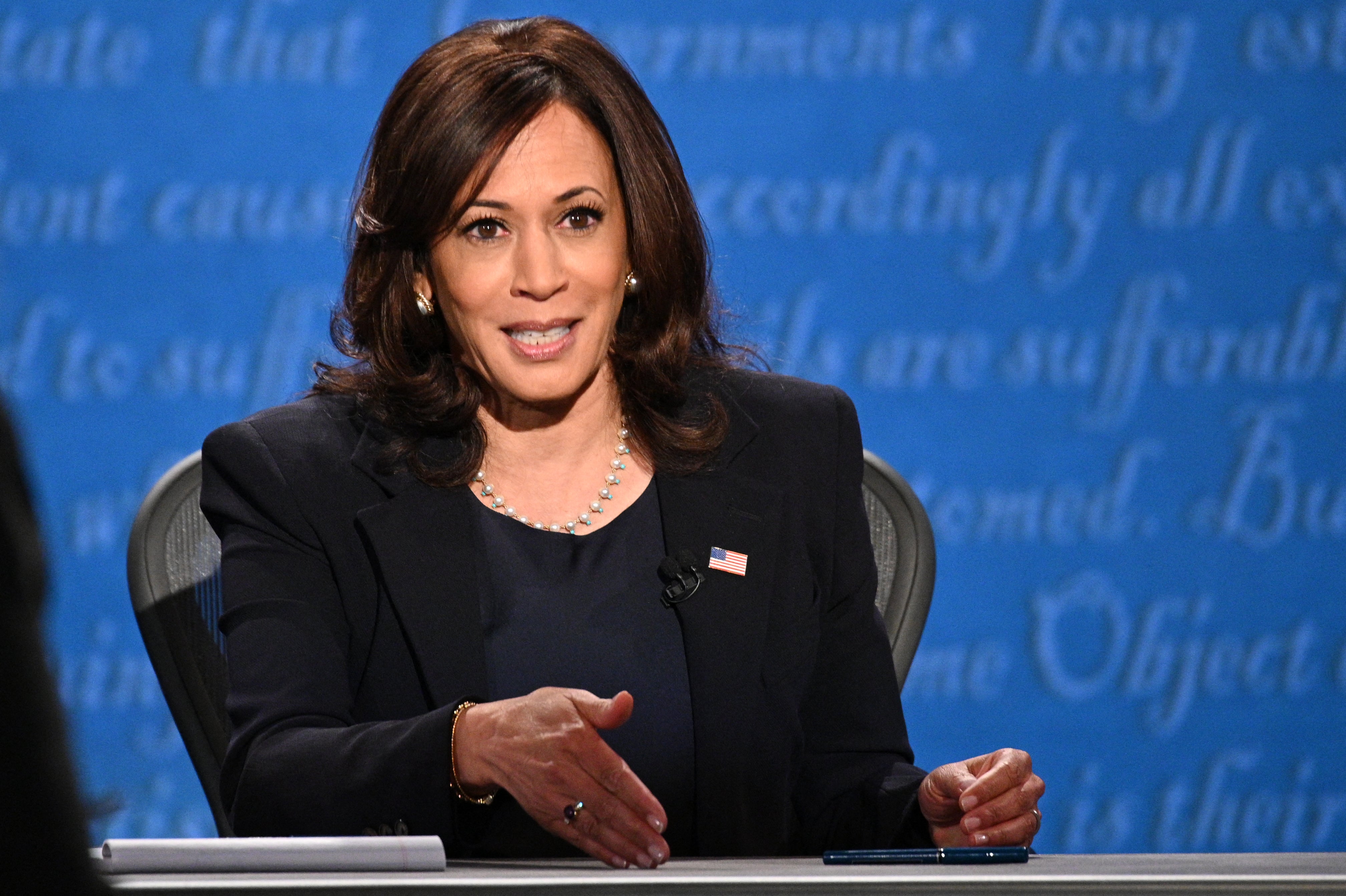 Vice President Kamala Harris during the 2020 vice presidential debate. Audiences largely considered Harris to be the winner of that debate