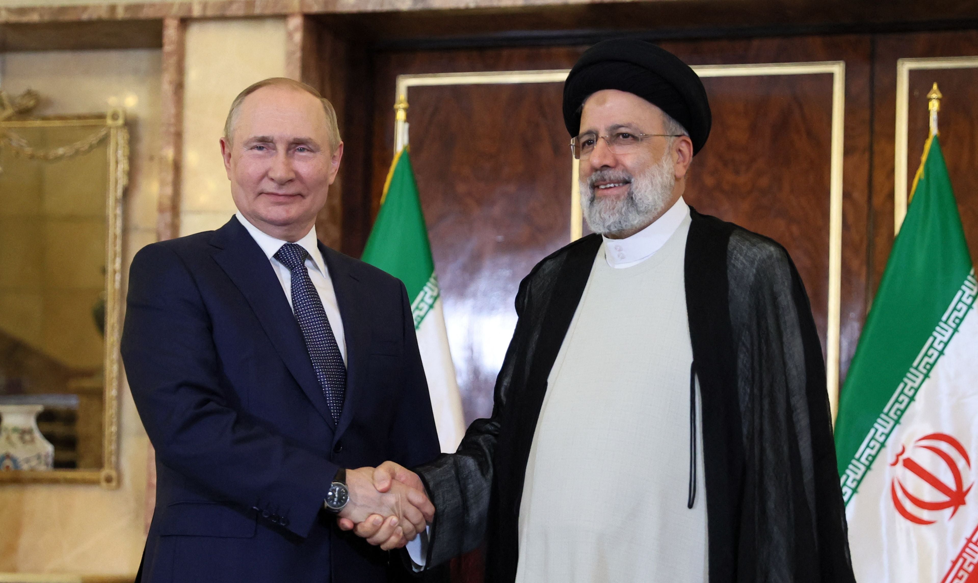 Russian president Vladimir Putin and Iran's president Ebrahim Raisi hold a meeting in Tehran on 19 July 2022