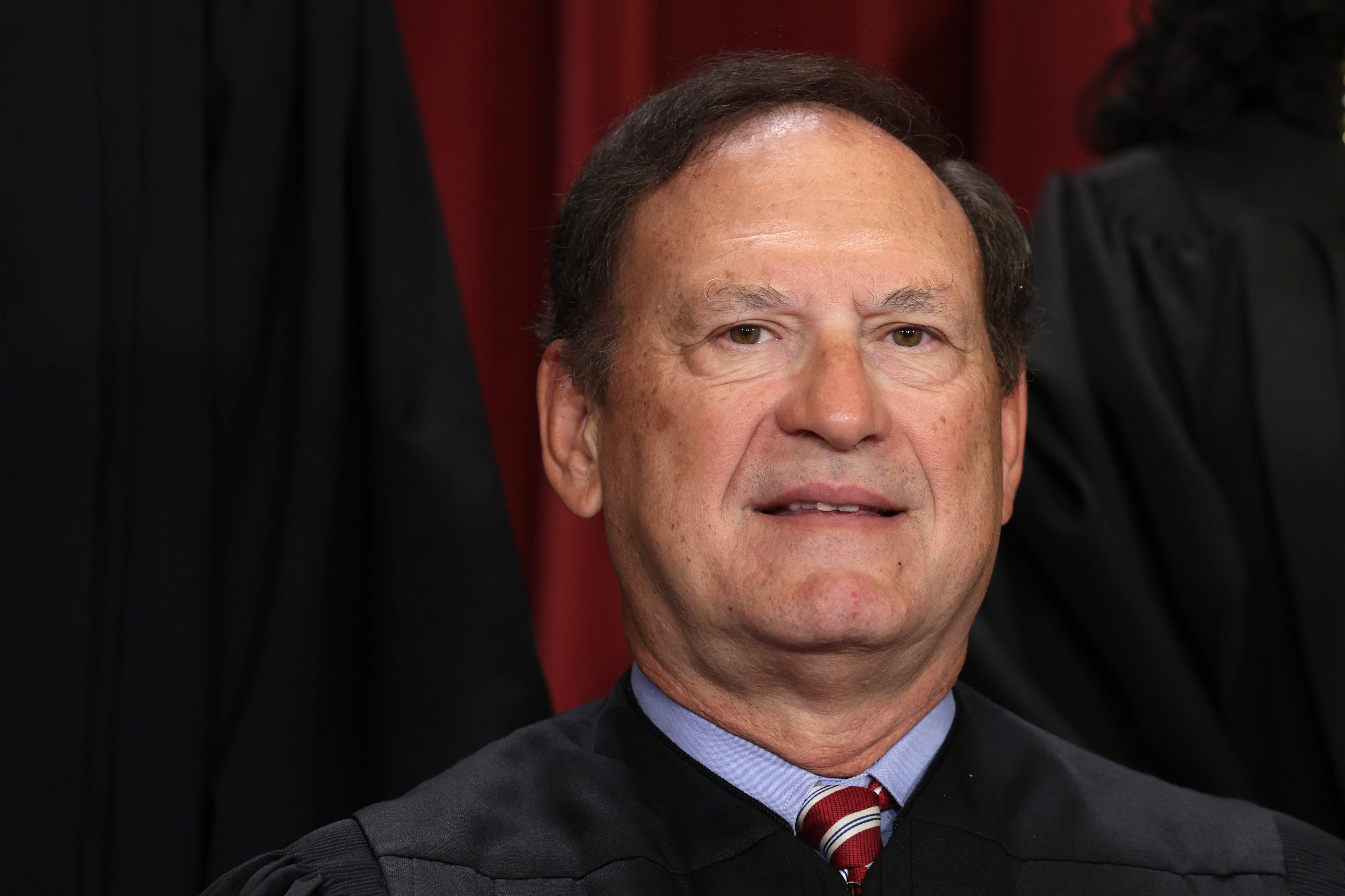 United States Supreme Court Associate Justice Samuel Alito poses for an official portrait at the East Conference Room of the Supreme Court building on October 7, 2022 in Washington, DC