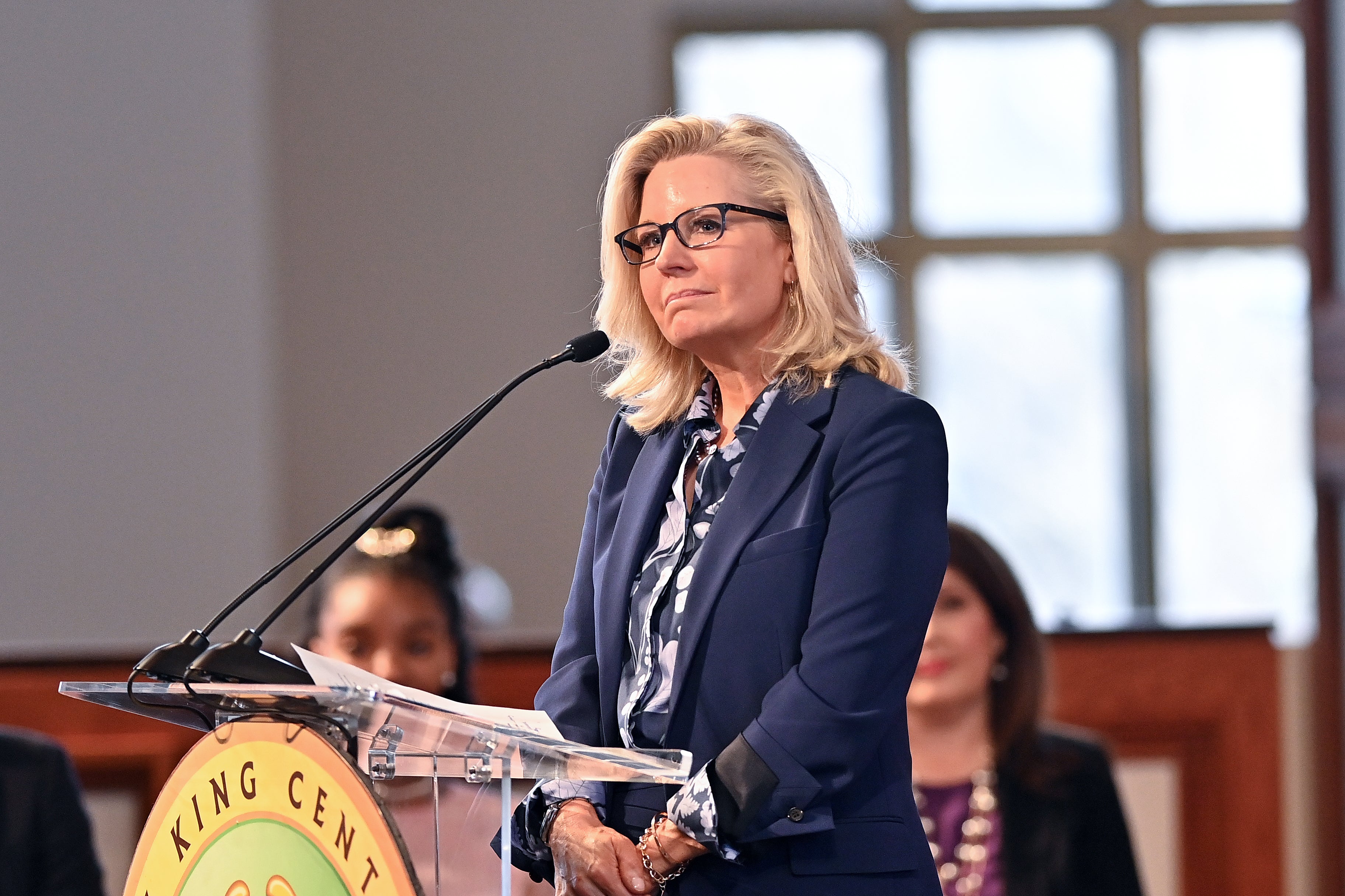 Liz Cheney speaks at the 2024 Martin Luther King, Jr. Beloved Community Commemorative Service at Ebenezer Baptist Church in Atlanta. She is now suggesting conservatives might have to start a new political party