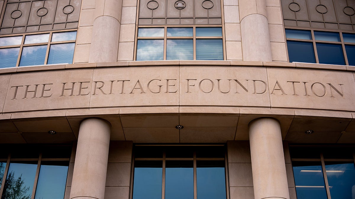 Heritage Foundation HQ facade closeup shot