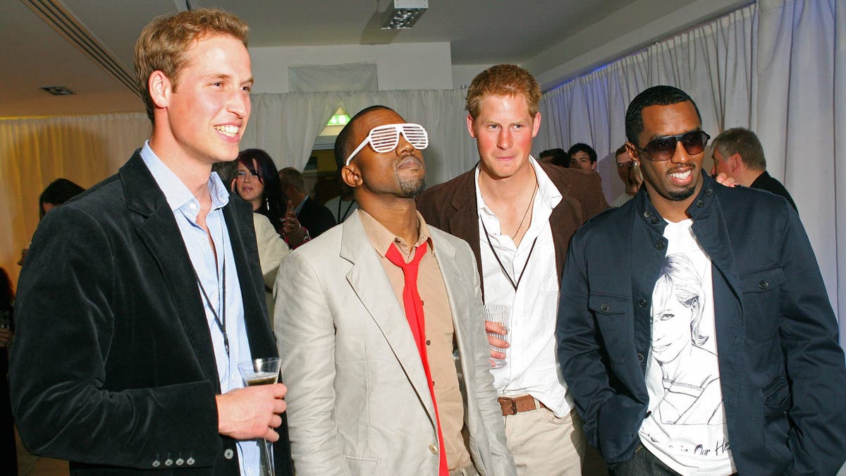 Prince William (L), US rapper Kanye West