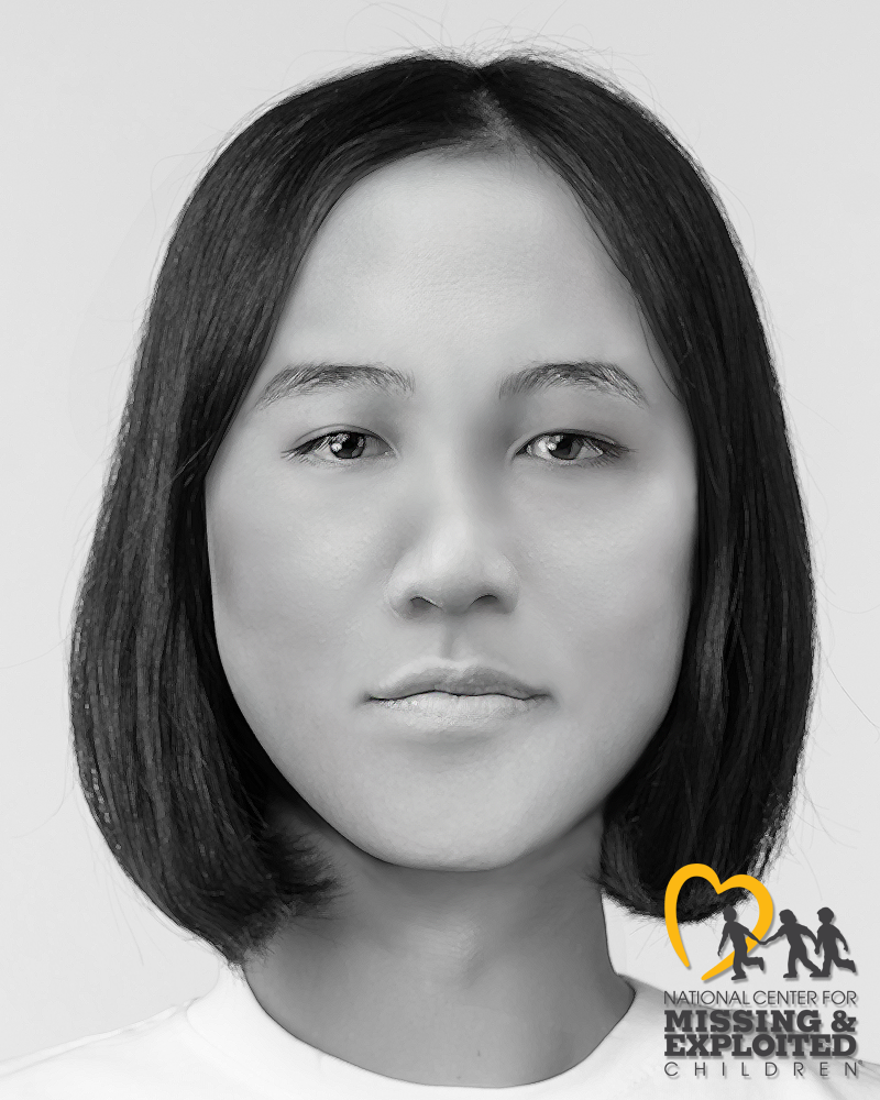 A sketch of ‘Asian Doe’ — one of 11 Gilgo Beach victims — with long hair