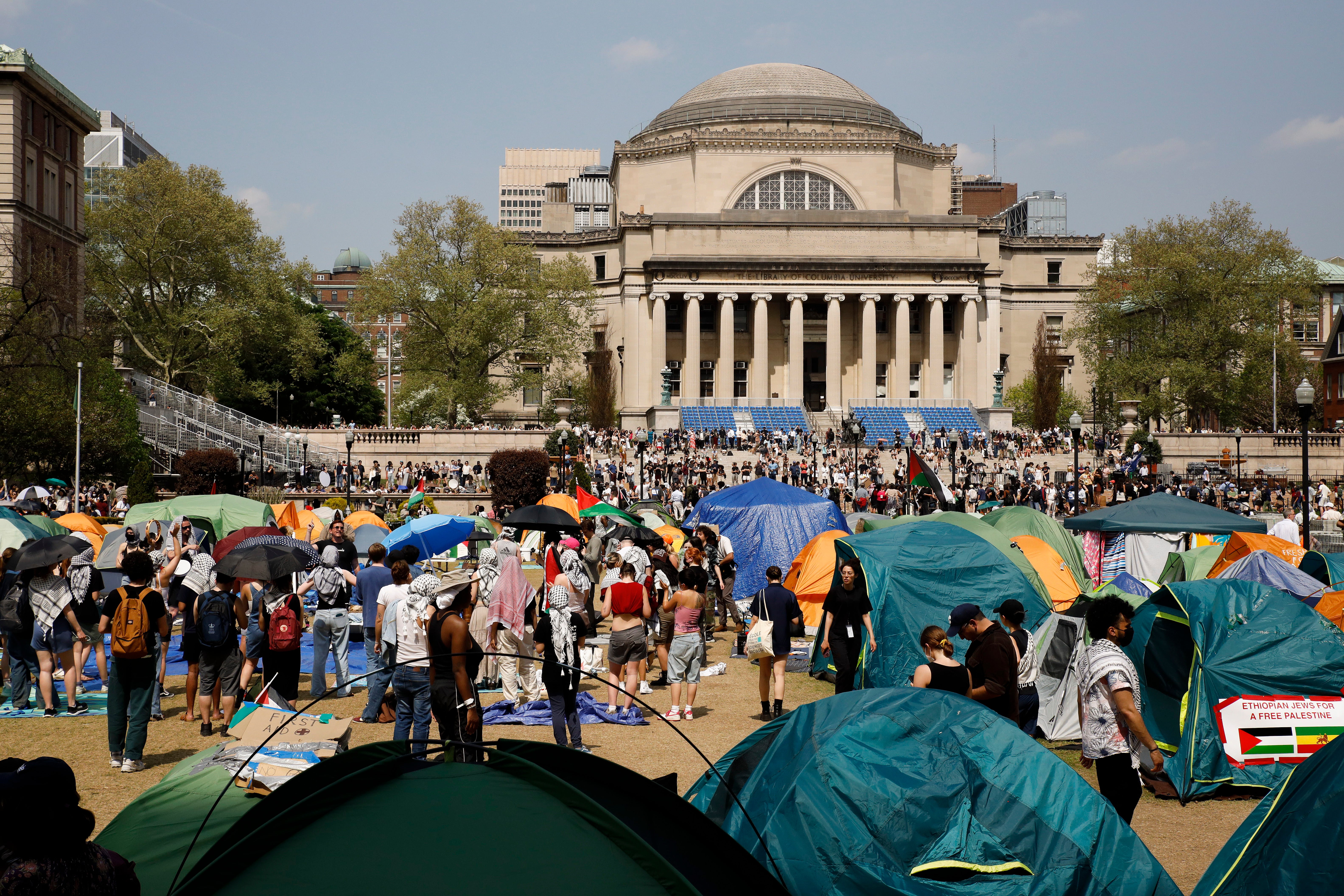 Universities across the U.S. imposed new protest restrictions following a year of protest after October 7. However, some student groups are pushing back with lawsuits and calls of free speech infringement