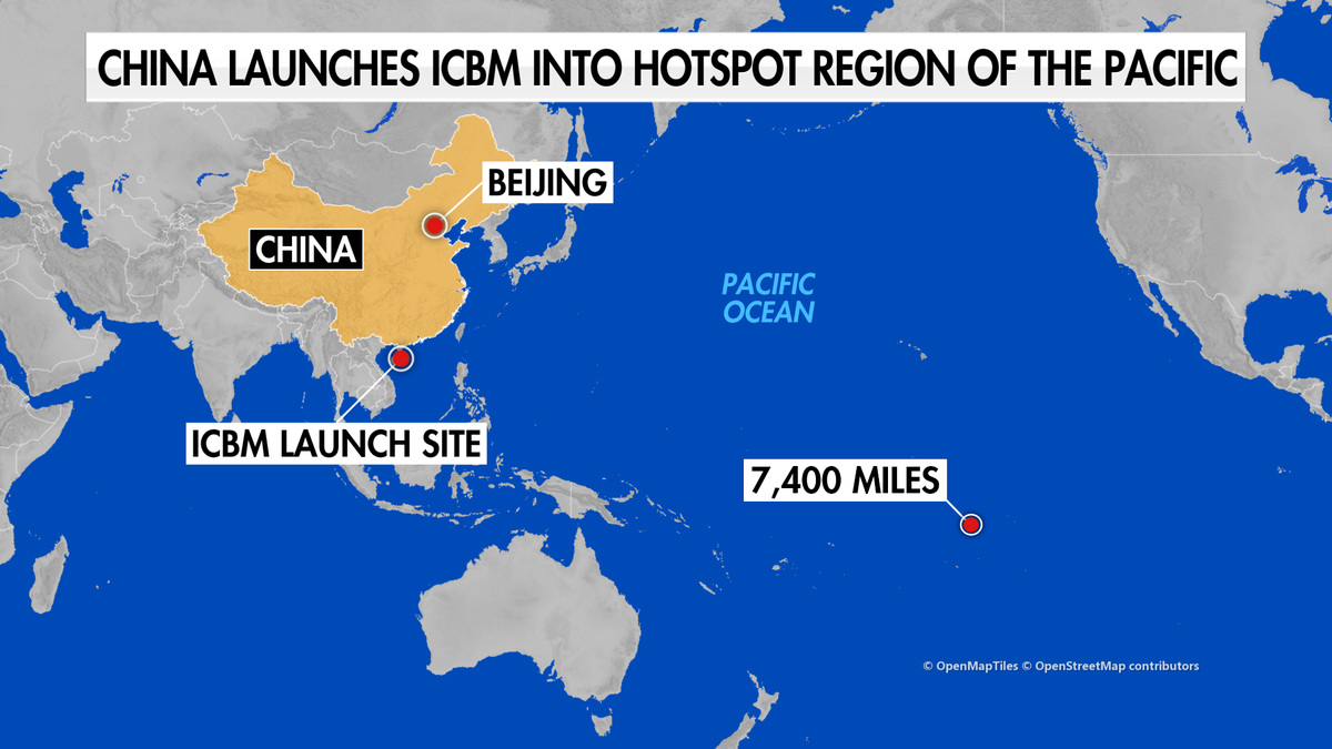 China ICBM Pacific Ocean