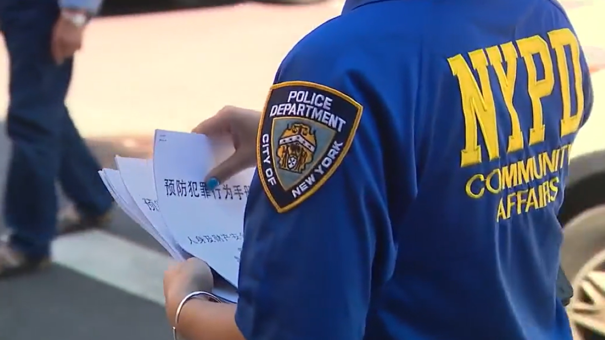 Close-up of NYPD badge