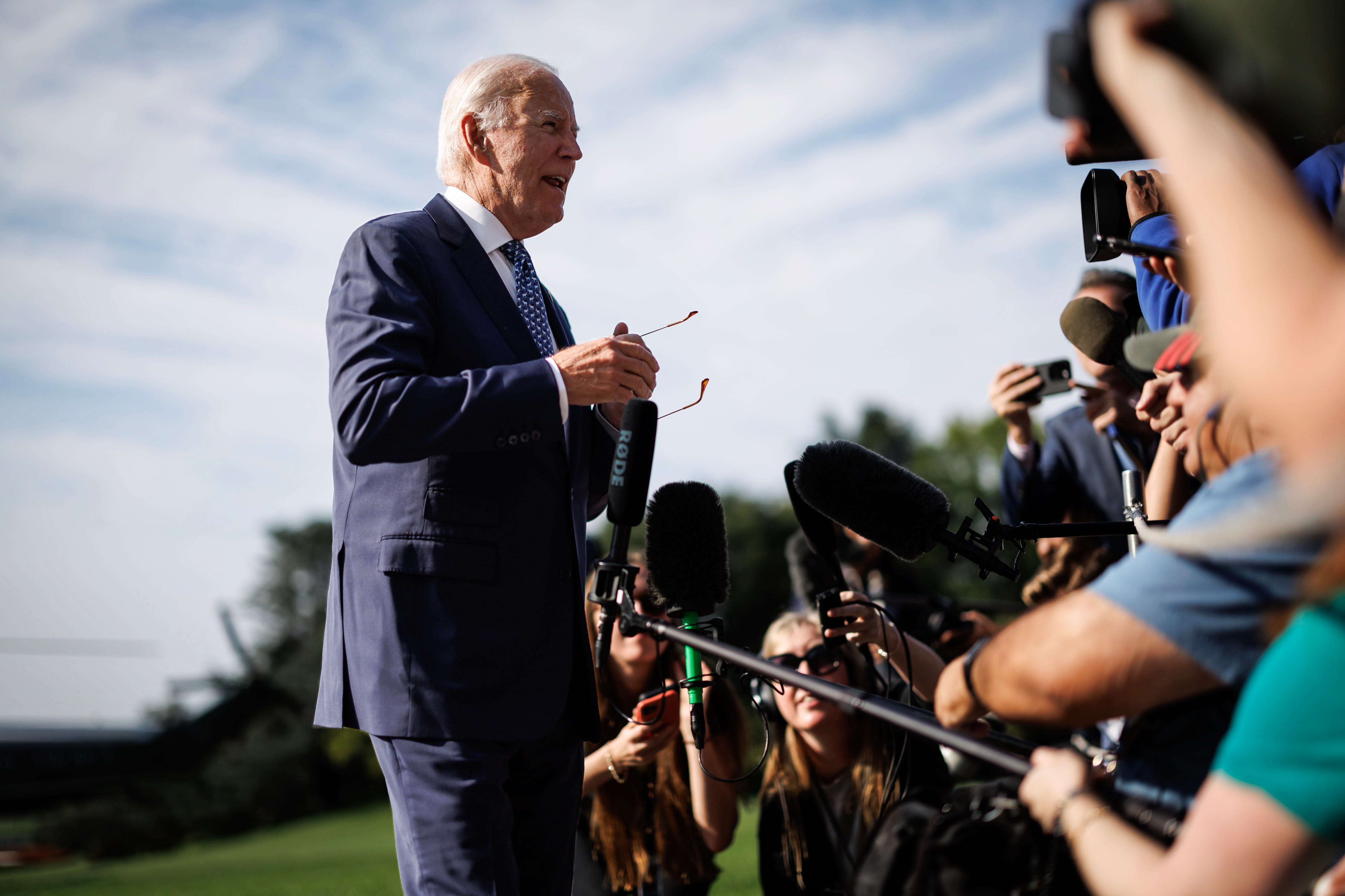 President Joe Biden speaks to reporters on Monday at the White House. The president said Israeli Prime Minister Benjamin Netanyahu is not doing enough to secure a hostage deal