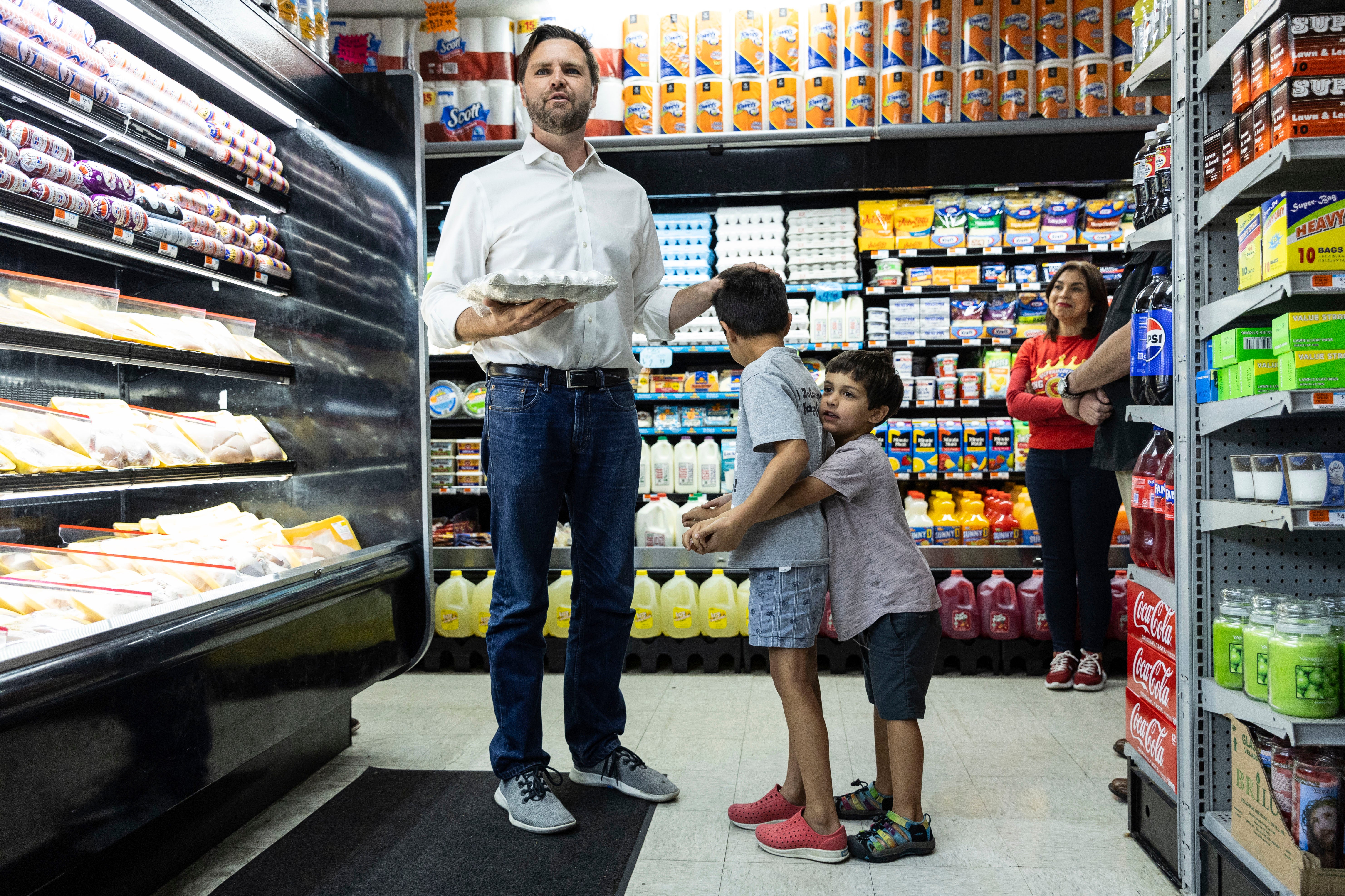 JD Vance was on the campaign trail with his sons over the weekend