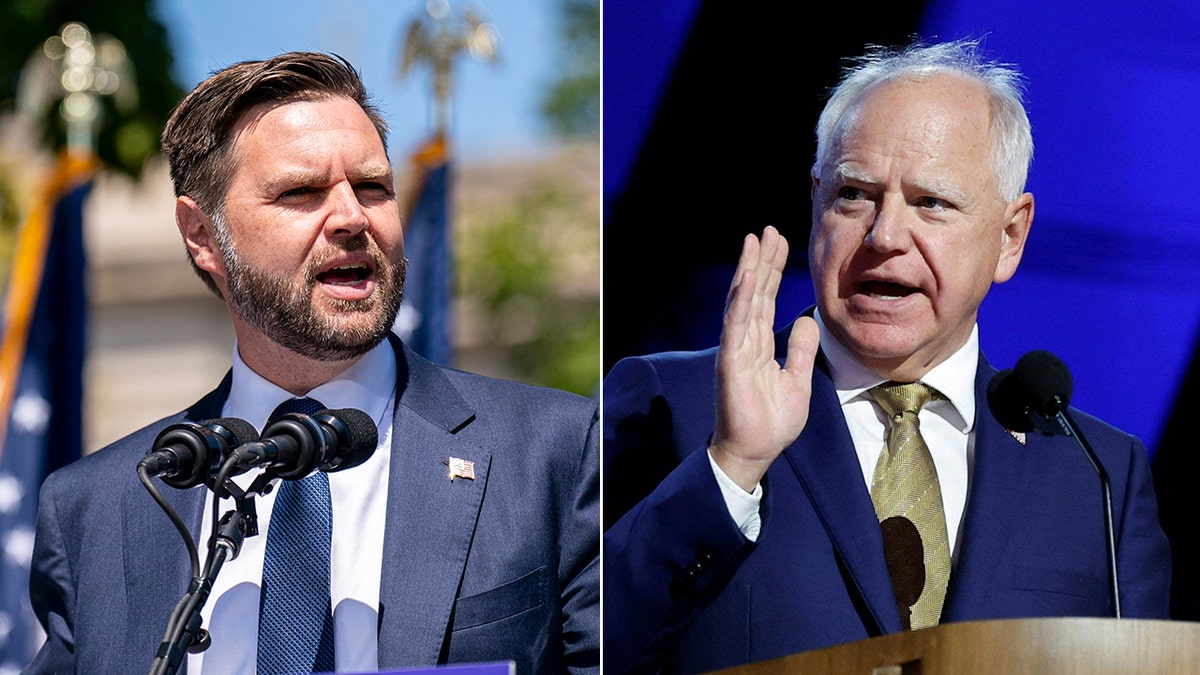 JD Vance and Tim Walz split