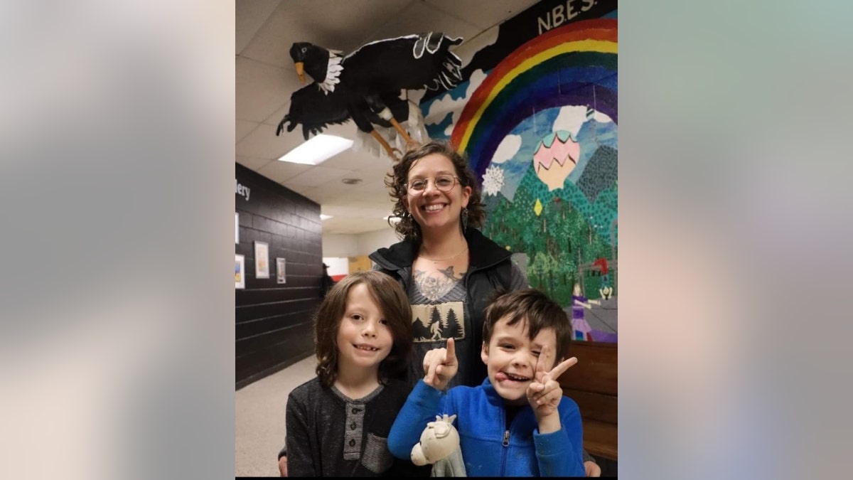 Alison Wisely and her two sons, 9-year-old Felix and 7-year-old Lucas