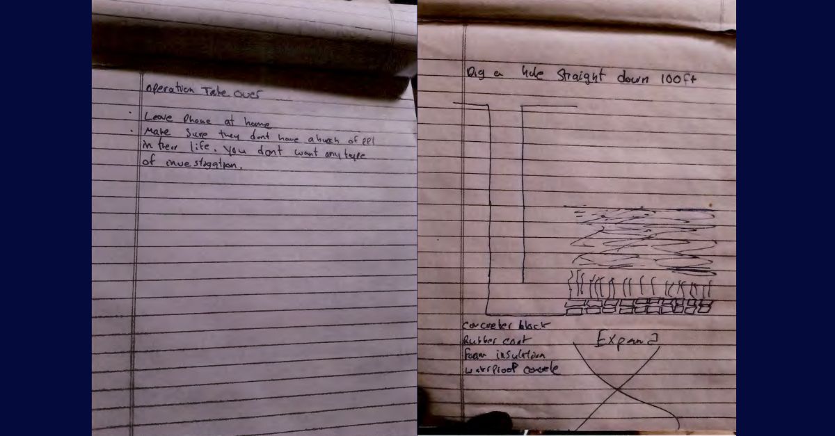 A notebook found at an alleged serial rapists home in Oregon