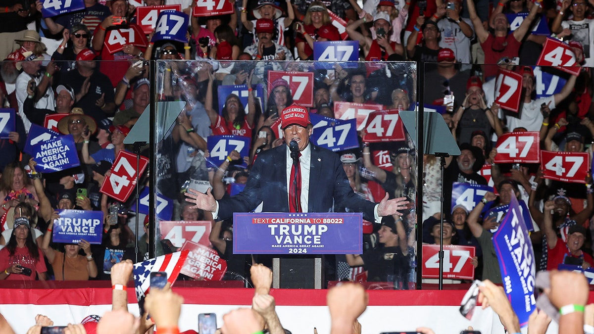 Trump speaks at a rally