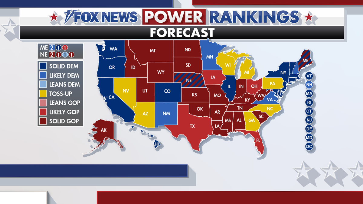 Fox News Power Rankings presidential map