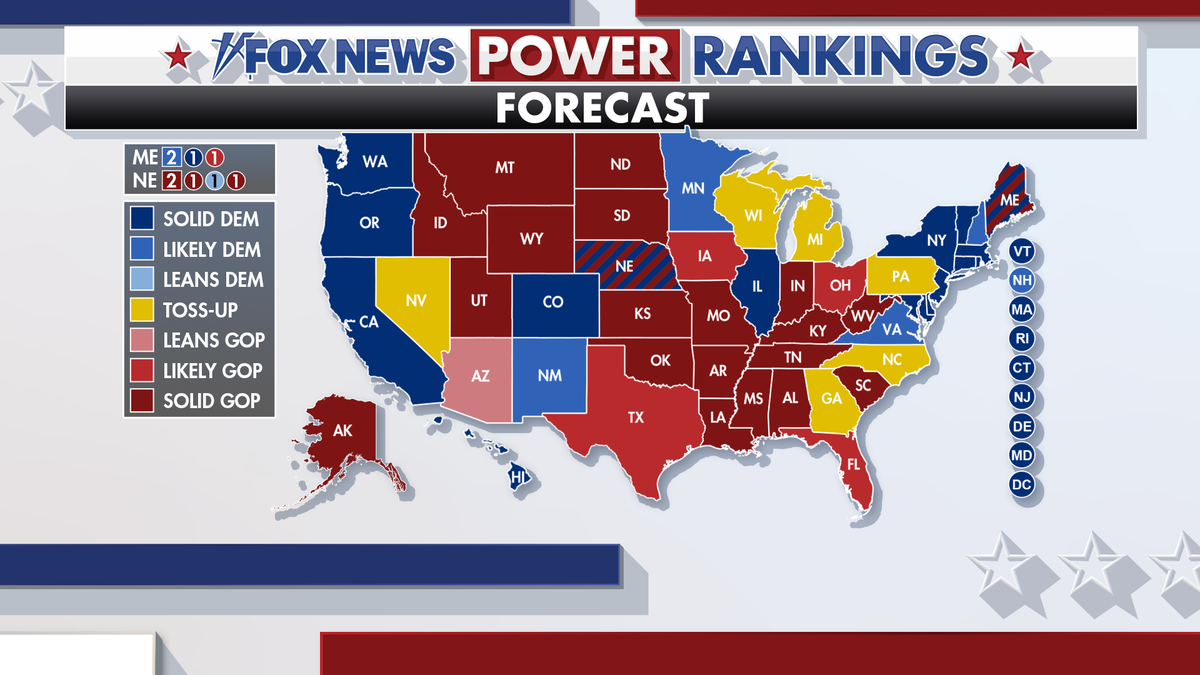 Fox News Power Rankings presidential map