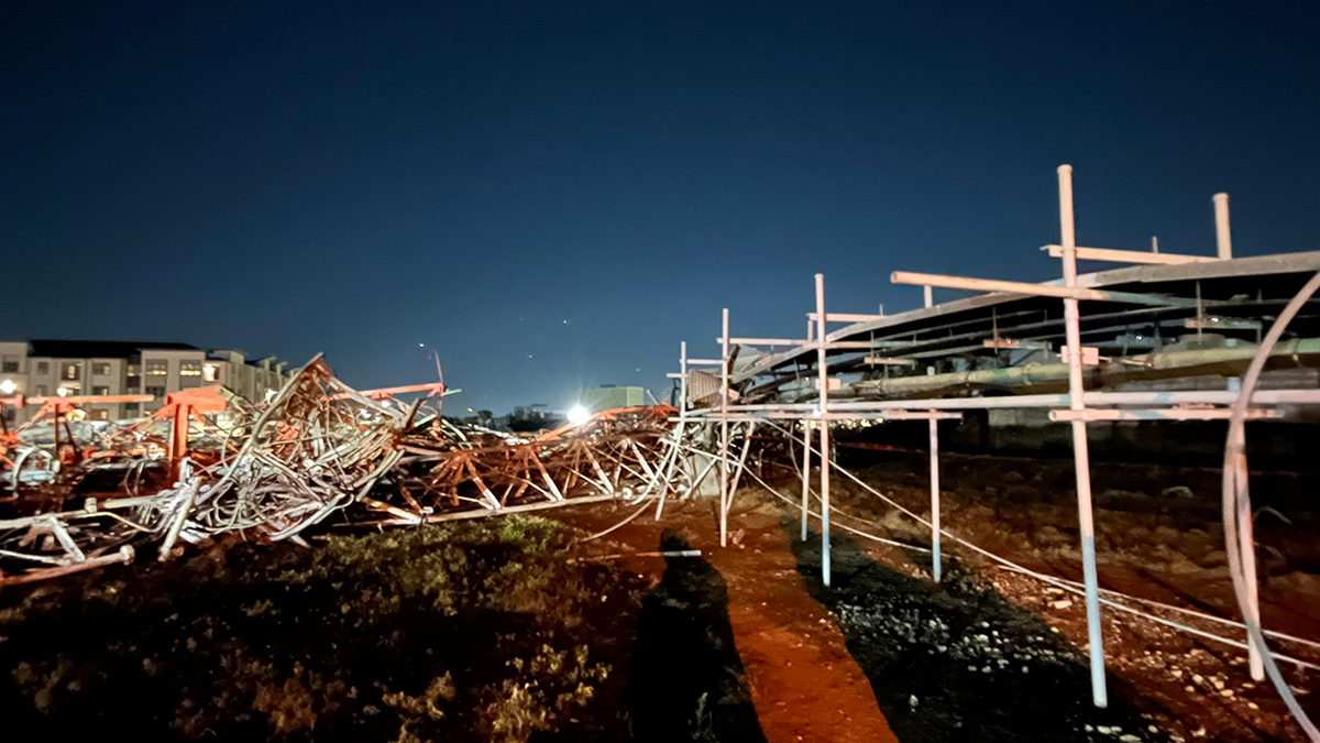 A helicopter crashed into a radio tower in Houston.