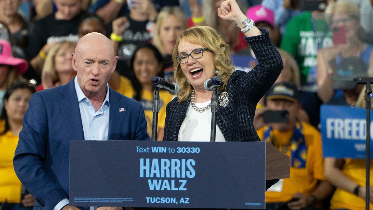 Former US Representative Gabby Giffords and her husband US Senator Mark Kelly