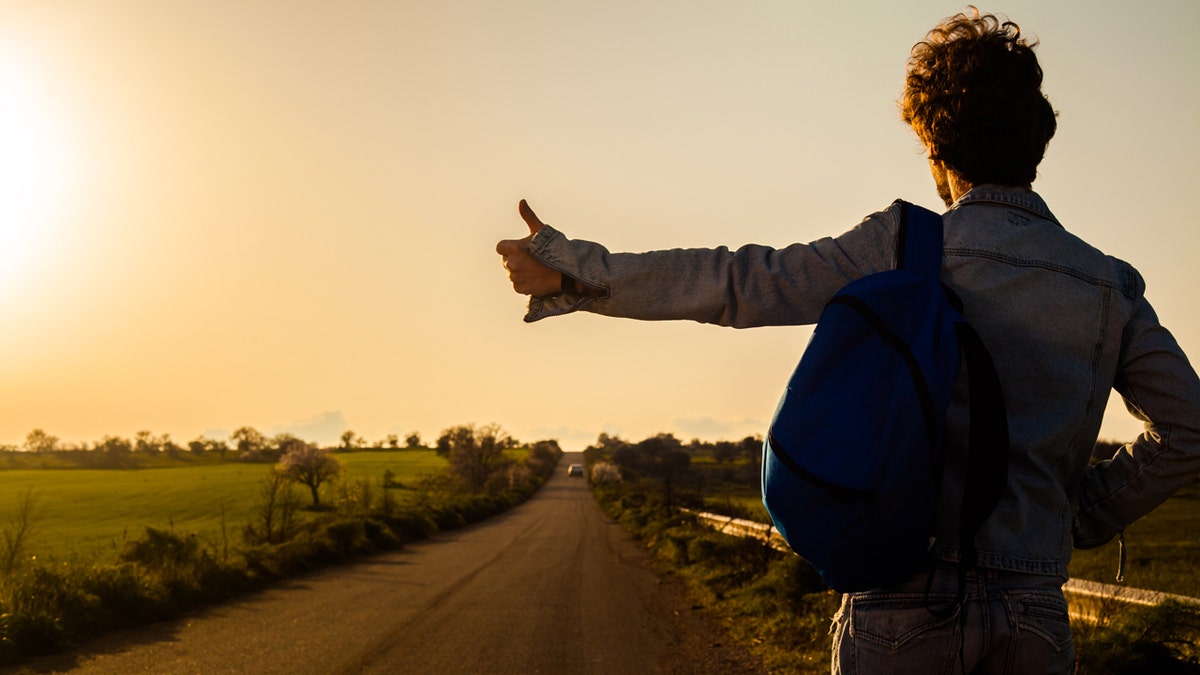 A man hitchhiker 