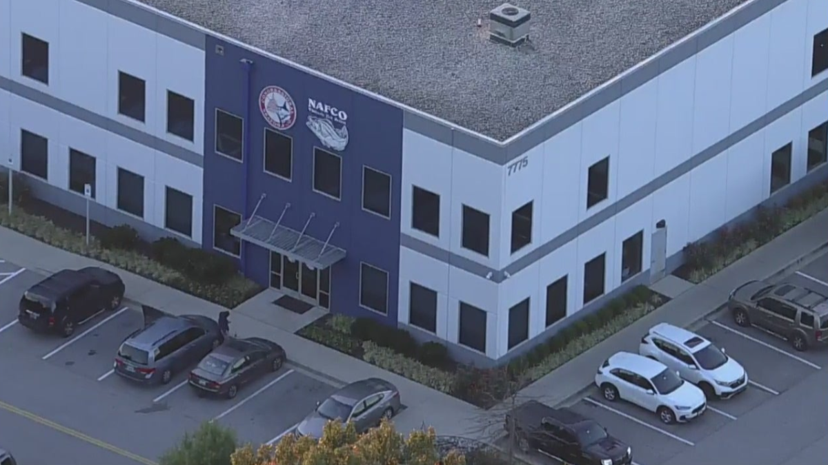 Aerial of seafood distributor building