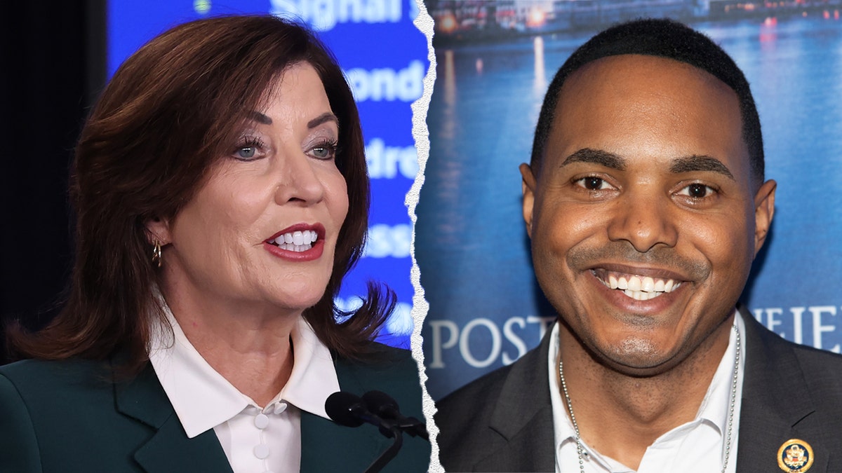 Left: New York Gov. Kathy Hochul; Right: Democratic Rep. Ritchie Torres