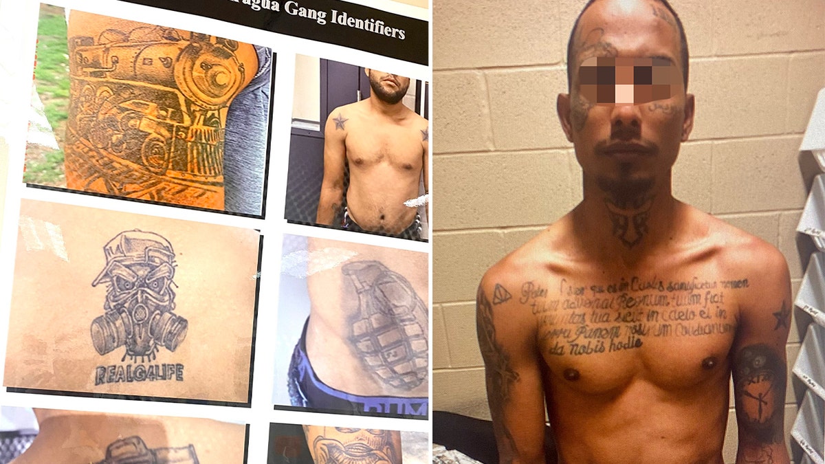 Tren de Aragua gang members tattoos