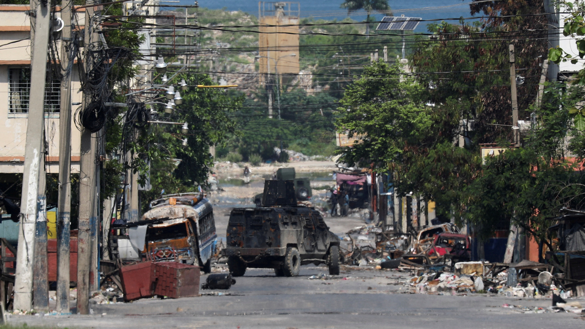 Police patrol in Haiti