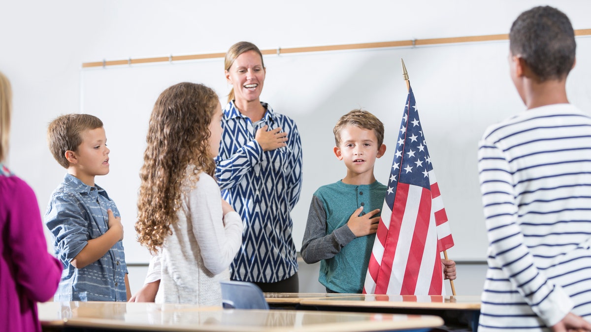 Teacher with students