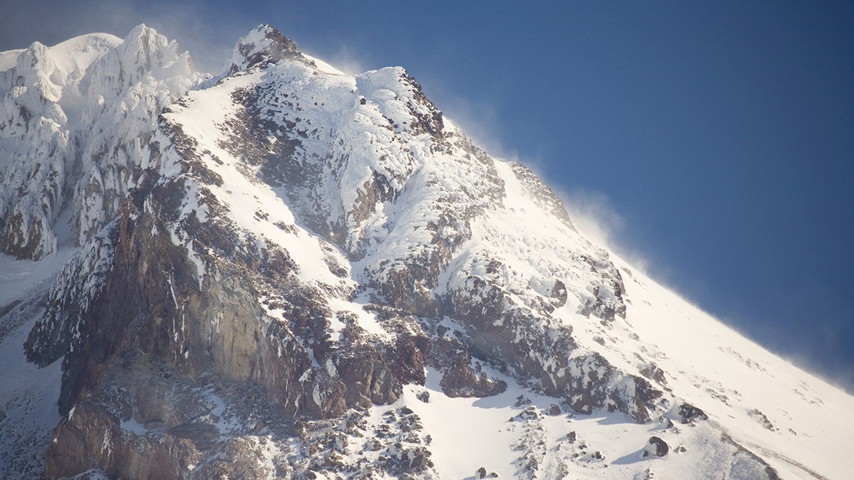 Rugged Mount Hood in the snow